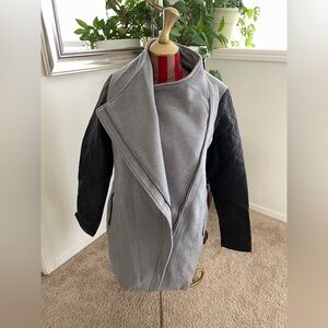Pim + Larkin Gray and Black Bomber Jacket